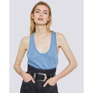 IRO Hangela Light Blue 100% Linen Knit Tank Top NWT $145, Size XS